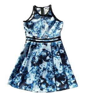 Parker Emmy Sleeveless Dress S Slate Floral Haze Blue